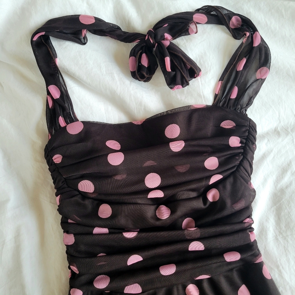 XOXO Collection Y2K Halter Dress with Polka Dots - Picture 4 of 7